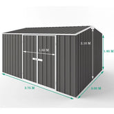 Abri de jardin en métal Colorbond gris ardoise 11,25m² EASYSHED Ma boutique